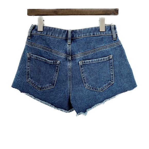 Pacsun Ripped Blue Medium Wash High Rise Short Size 24 - Picture 2 of 4
